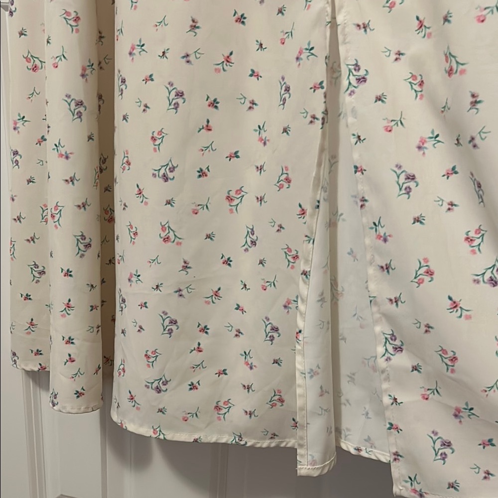 Moonsea Floral Cream Midi Dress sz S - Picture 4 of 8